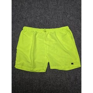 Super Massive Shorts Mens XL Neon Yellow Swim Trunks Quick Dry Embroidered Crown
